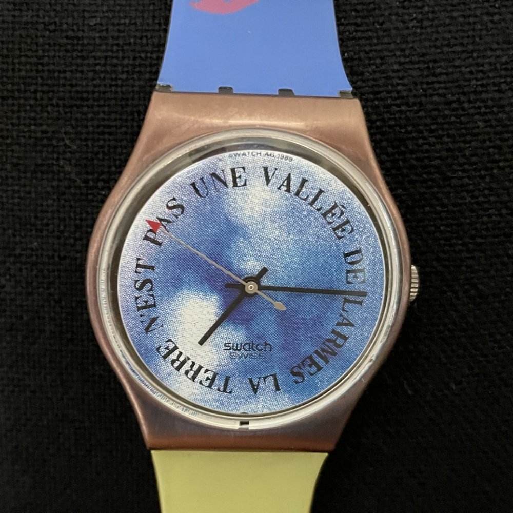 Vintage Swatch Watch AG 1989 – “La Terre N’est Pas Une Vallée De Larmes” WORKING